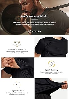 Amazon | [ATHLIO] メンズ ドライTシャツ 3枚組 半袖 吸汗速乾